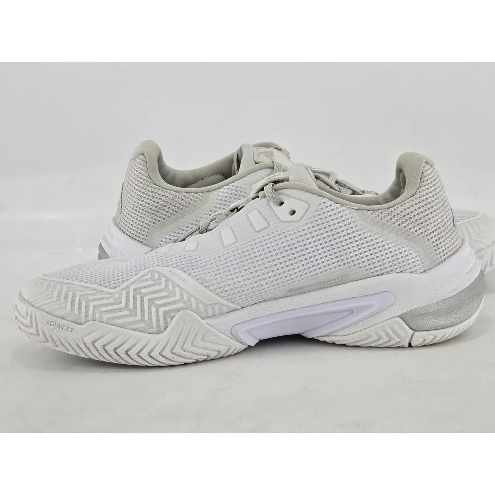 Adidas Barricade Tennis Shoes Mens 10.5 White Silver IF0407 - Good